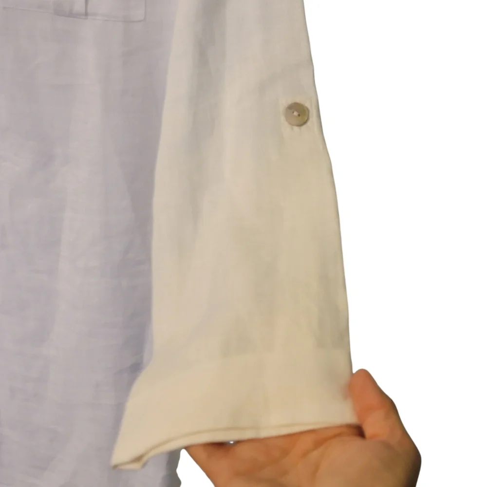 Soft Surroundings Linen White Shirt Dress S‎